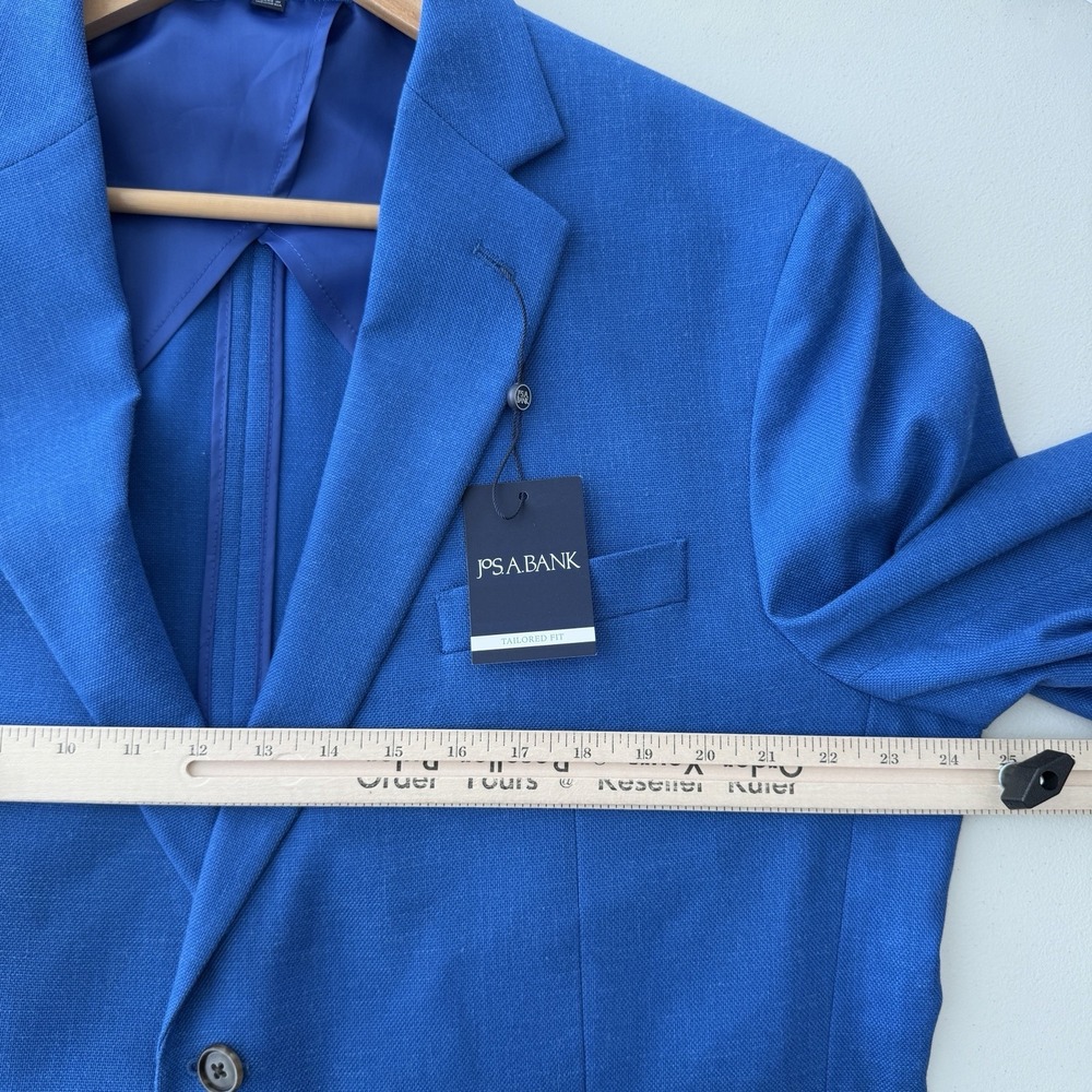 Jos A Bank Blazer Mens 46R Blue Stretch Tailored Fit Sport Coat Dinner Jacket - Picture 11 of 15